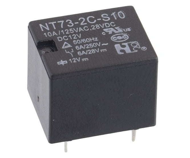 Relay spdt 10a 12vdc pcb-5 squ nt73-2c-s10dc12-0.36