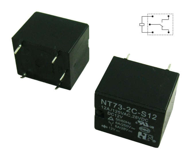 Relay spdt 12a 5vdc rect 5pcb nt73-2c-s12-dc5v
