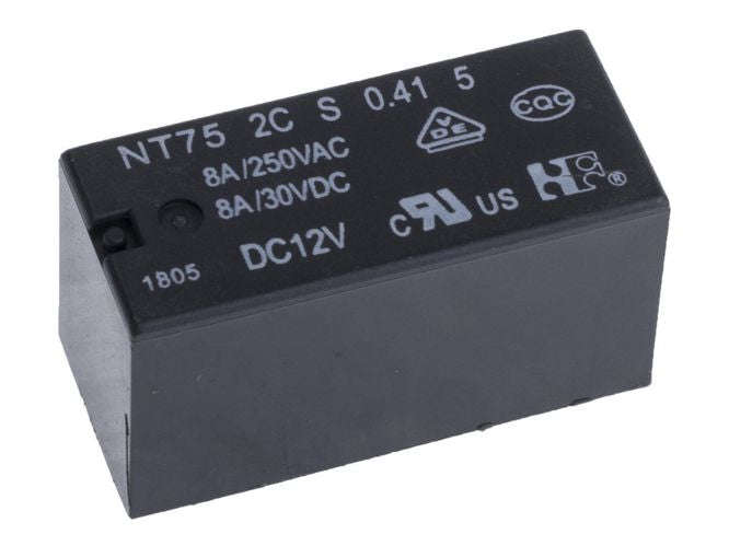Relay spdt 12a 12vdc rect 5pcb nt75cs12dc12v0.413.5