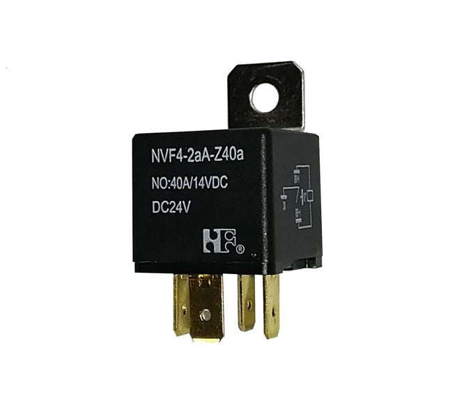 Relay spst 40a 24vdc p/on & panel mnt clip nvf4-2aa-z40a-24vdc