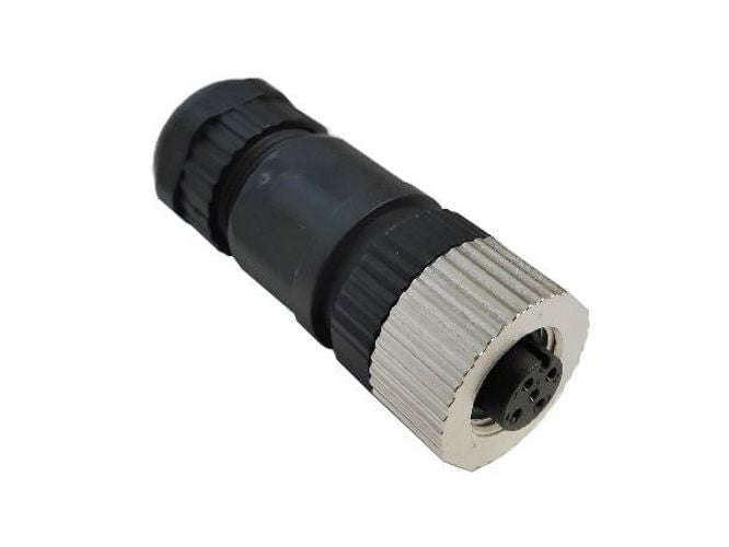 5w solder type socket inline m12 sensor connector pb-m12a-05p-ff-sl7001-00a(h)