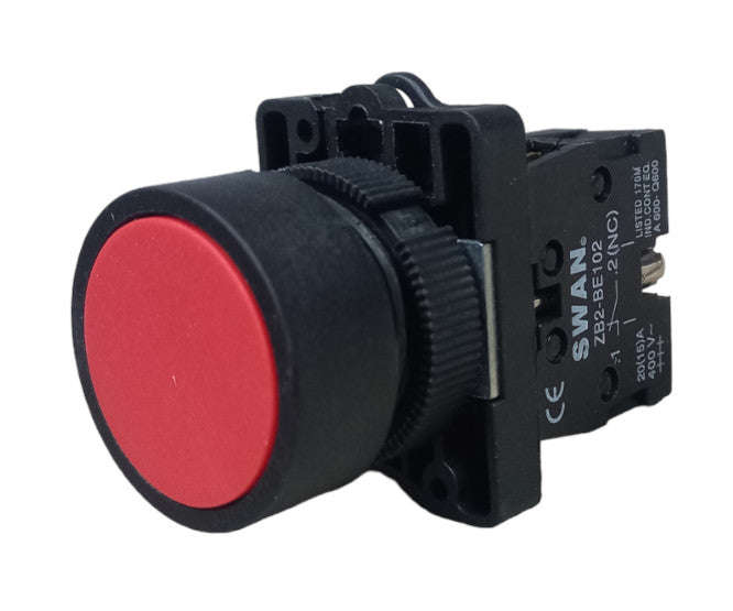 Push button spring return 22mm n/c red PB-XB2-EA142