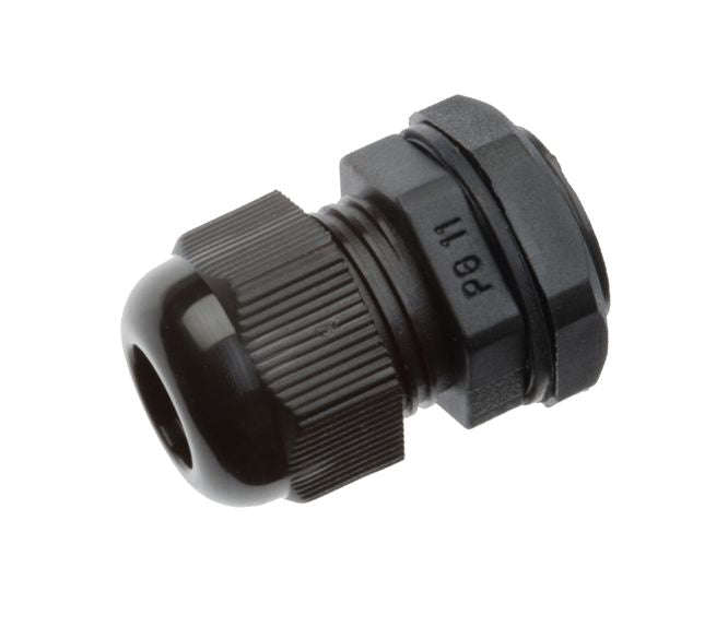 Black compression gland ph=19mm cab=5-10mm pg11-blk