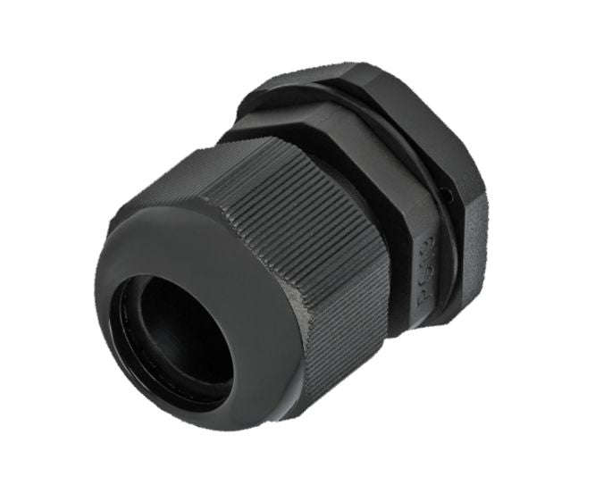 Black compression gland ph=25mm cab=12-16mm pg19-blk