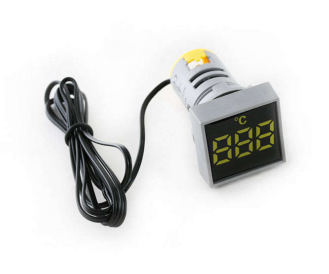 Temperature meter square yellow PL-AD101-22TMS-Y