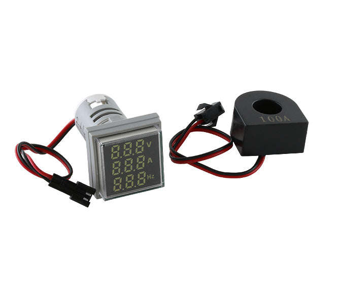 Voltmeter+ammter+frequency meter square white PL-AD101-22VAHZS-W