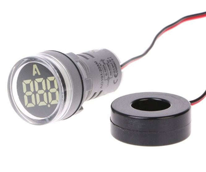 220vac pilot light ampmeter white 1-99a with 100a ct pl-ammeter-w