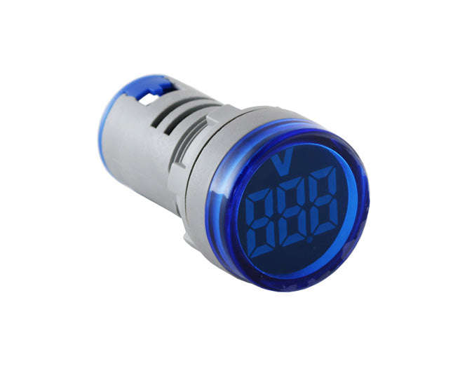 Voltmeter indicator 500vac 3-dig blue 22mm p/m pl-nd22-500v-b