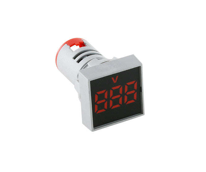 Voltmeter pilot light square red 15-500VAC PL-ND22-SQ-500V-R