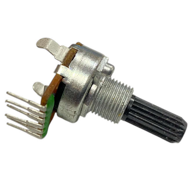 Potentiometr s/t lin dual 16.6mm 50k pcb 20mm plastic shaft 7p tba