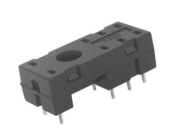 Relay base / socket dpdt 8p 15.7 bk pcb 14ff-2z-a1