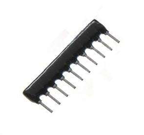 Resistor network sil 10-pin 5-res 1k hra-b10-102-j