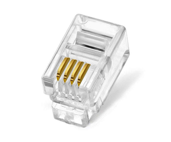 Rj9 plug modular 4-way 4-pole for flat cable qafg0-44a10