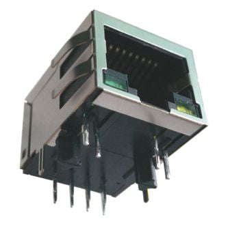 Rj45 socket r/a with led + transformer rjld-043tc1