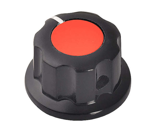Knob pla red hex lin 20x12x6.4 s8859-rd