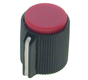 Knob plastic red scr line 13x13x6.4 kn113-c-rd