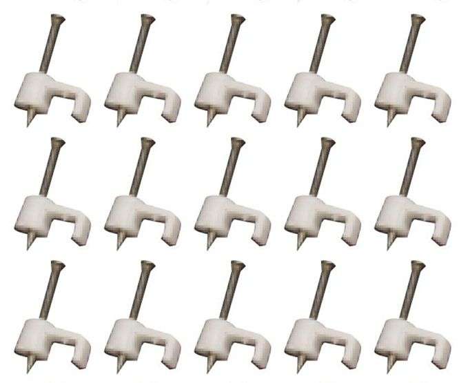 Flat nail in saddle 9mm white - 100/bag cc-f9 white