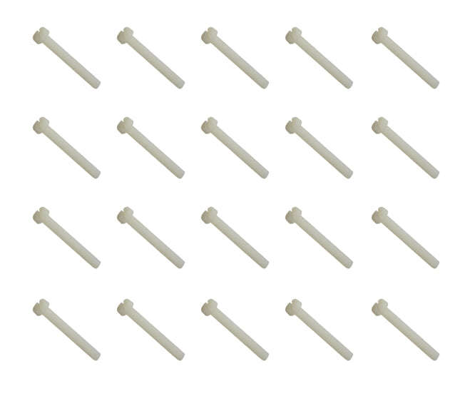 Nylon screw natural slotted head m3x20mm-1k/bag 210134