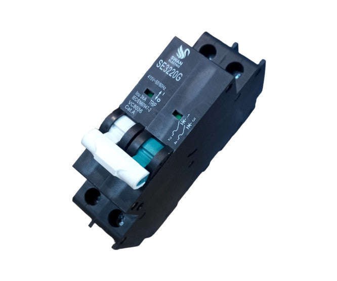 Circuit breaker samite 20A 3KA 2P white or green SE-3220-G