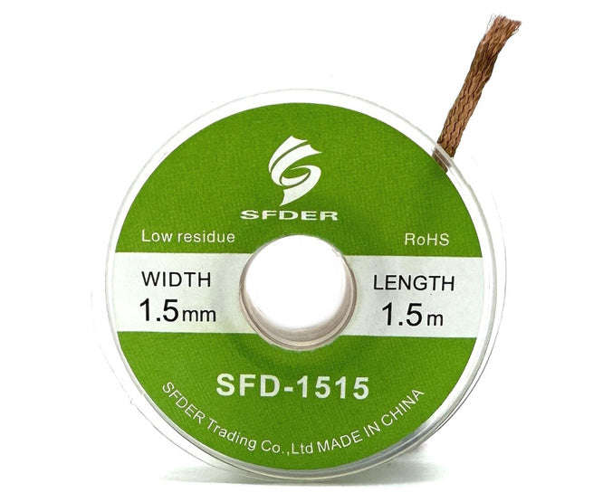 Solder wick / cleaning tape 1.5mm sfd-1515-gre