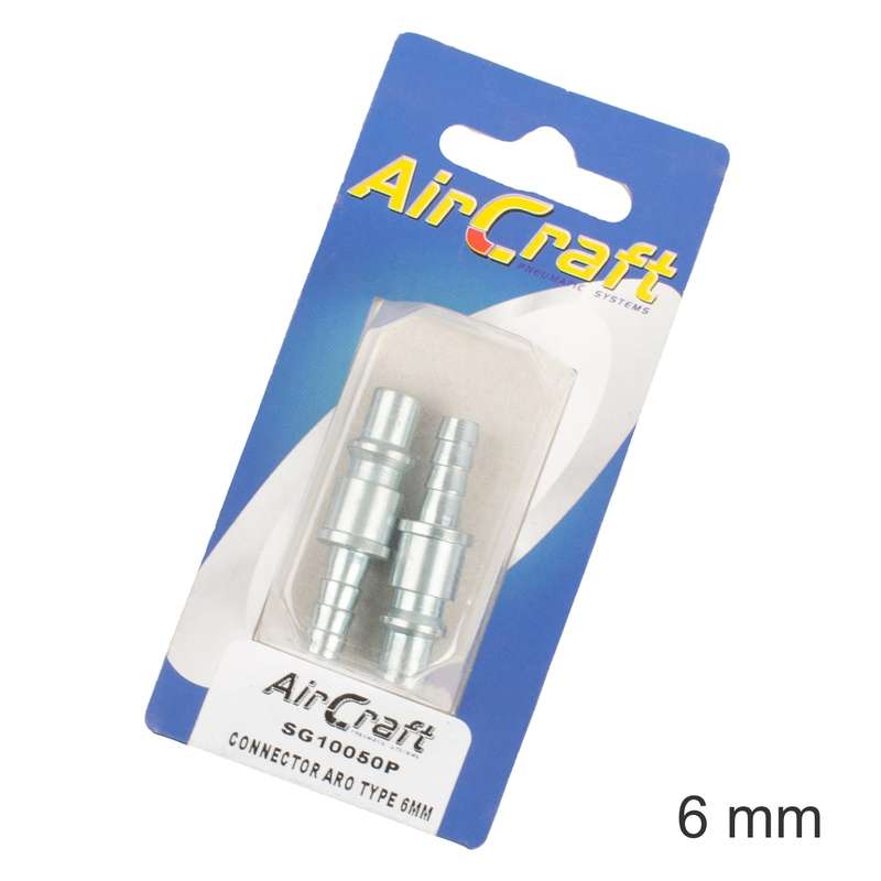 Connector aro type 6mm hosetail 2pc pack
