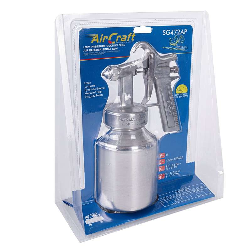 Spray gun low pressure max 3.5bar press. blister pack
