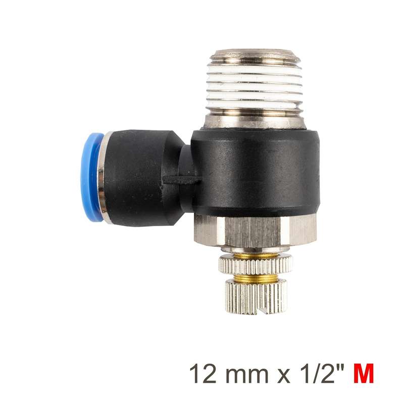 FLOW CONTROL SWIV. ELBOW PU 12MM X 1/2' M