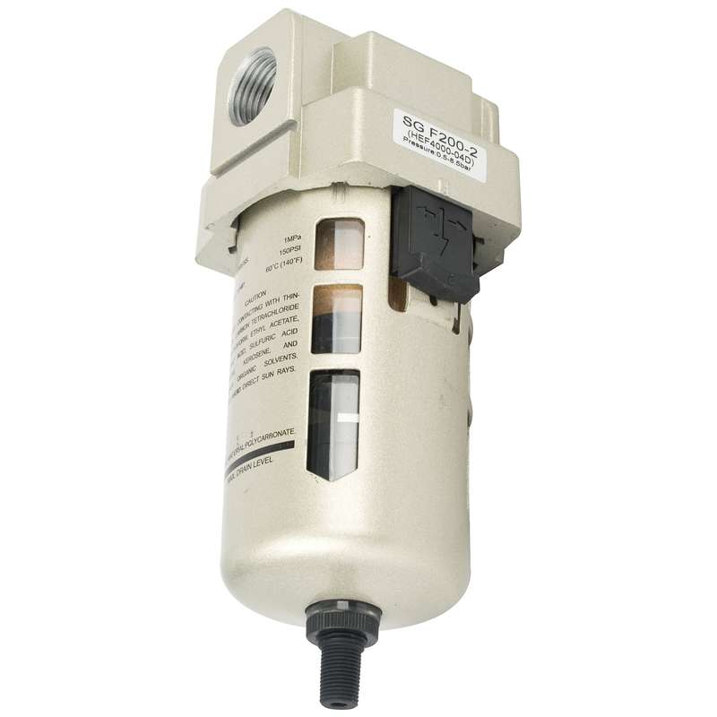 Filter in line 1/2' with auto drain water trap