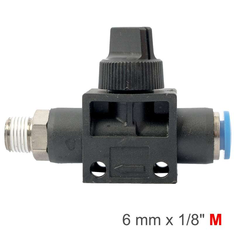 Pu hose fitting valve 6mm x 1/8'm