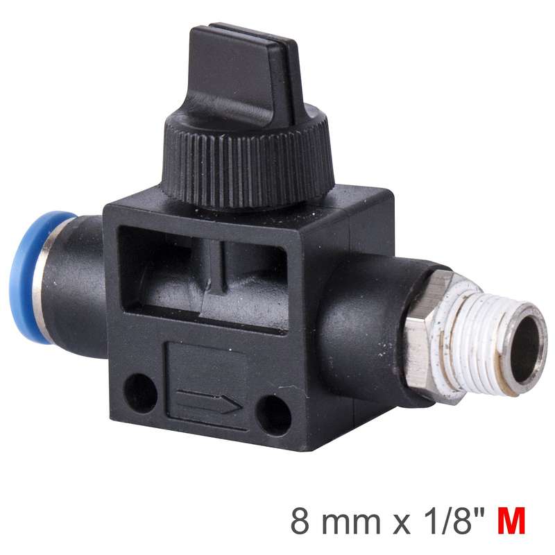 Pu hose fitting valve 8mm x 1/8'm