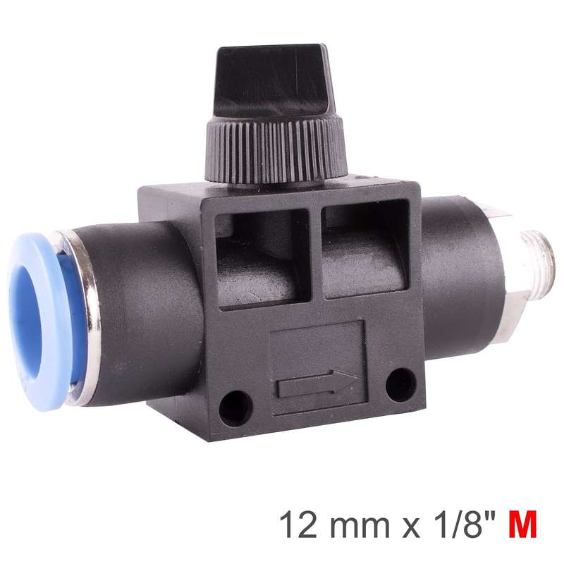 Pu hose fitting valve 12mm x 1/8'm