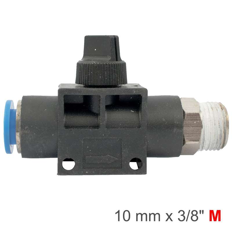 Pu hose fitting valve 10mm x 3/8'm