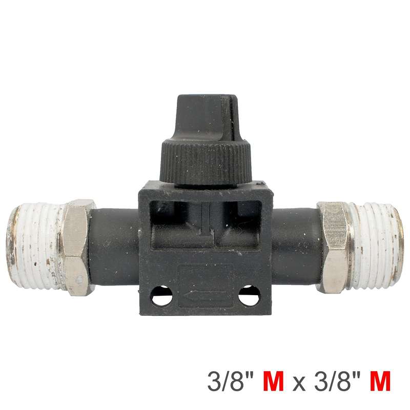 Pu hose fitting valve 3/8'm x 3/8'm