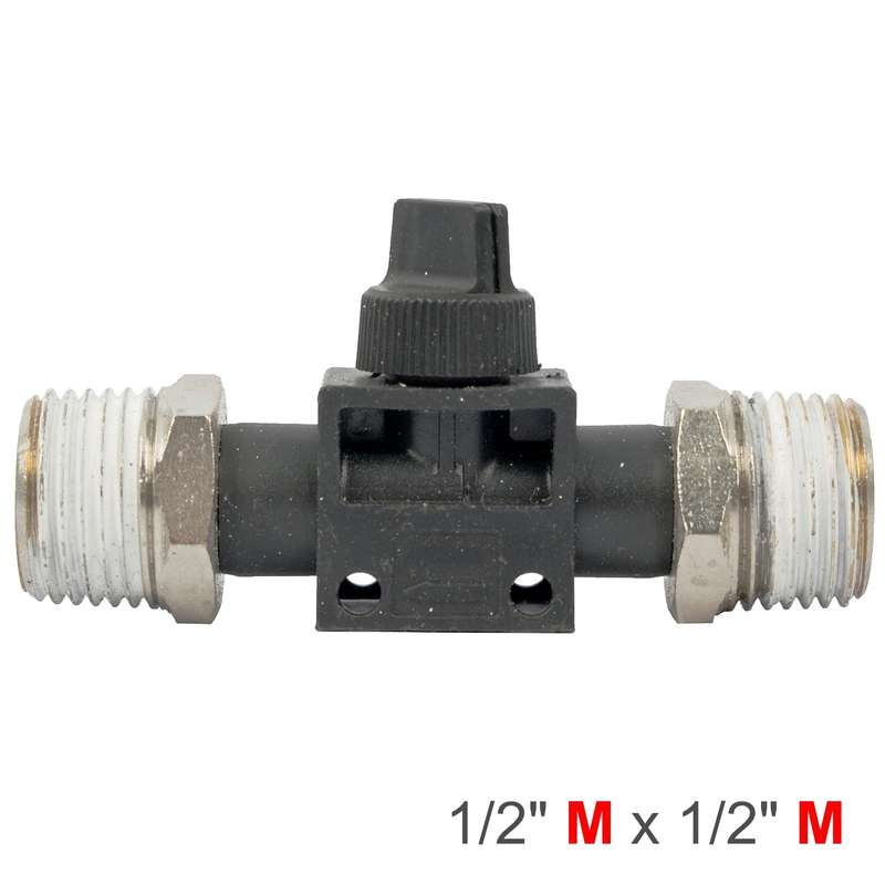 Pu hose fitting valve 1/2'm x 1/2'm