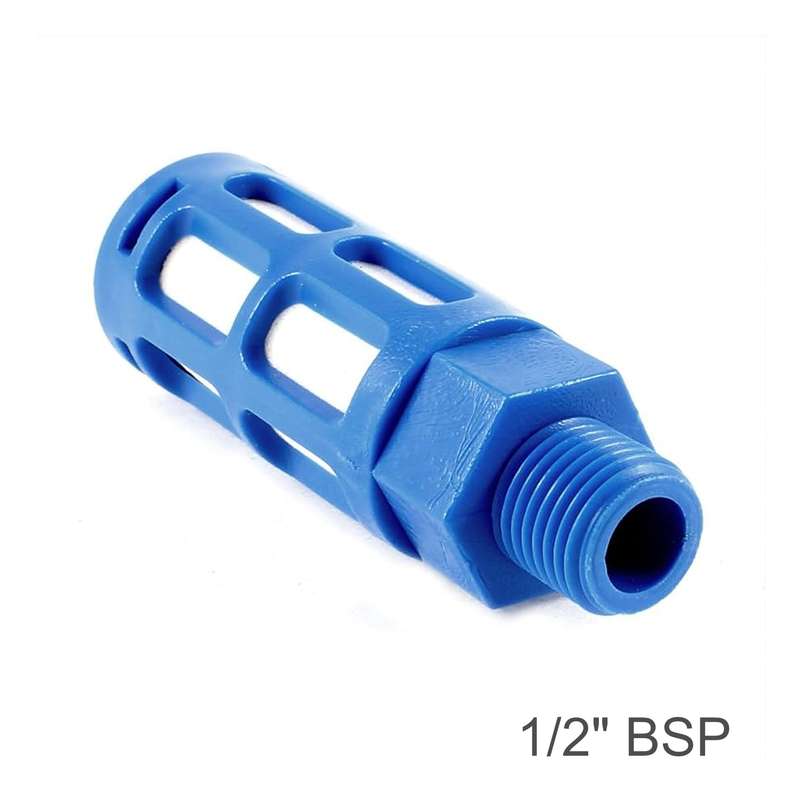 Plastic breather silencer 1/2' m blue
