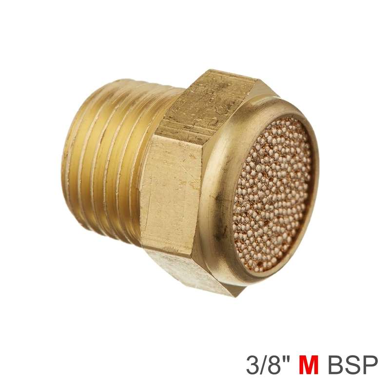 Muffler brass flat 3/8' male