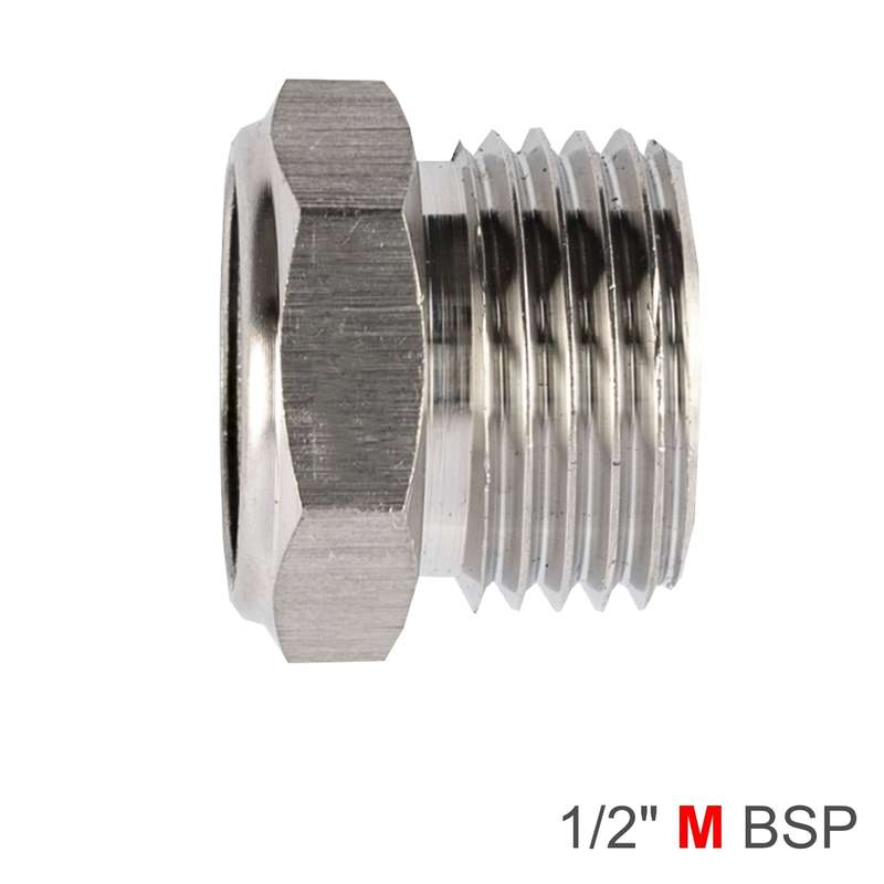 Muffler metal flat 1/2' male