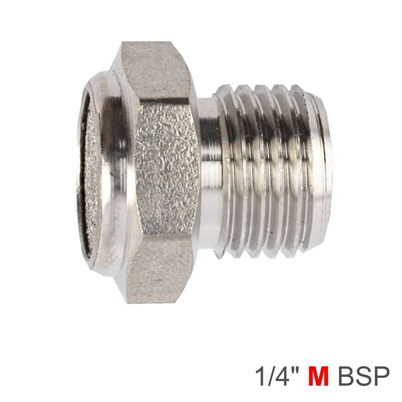 Muffler metal flat 1/4' male
