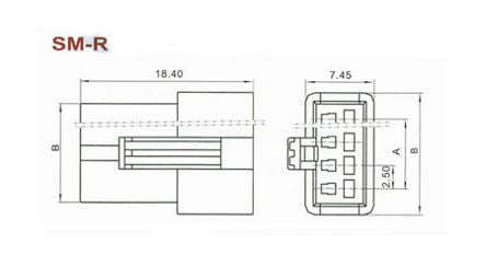 Housed plug 2.54mm pitch butting series sm-2.54-3r