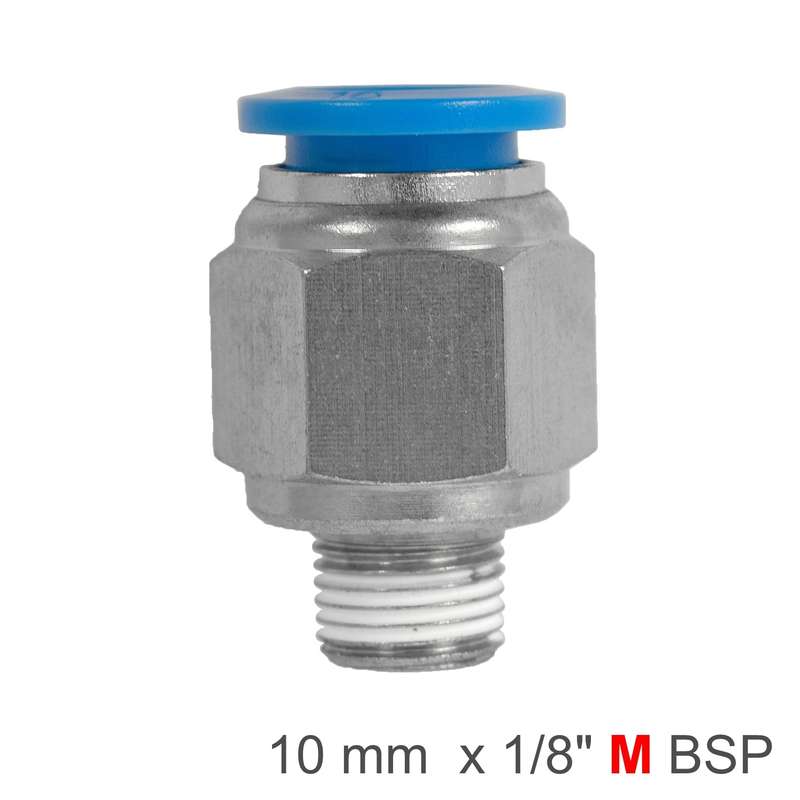 Pu hose fitting straight stud10mm-1/8 m