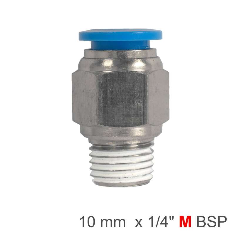 Pu hose fitting straight stud 10mm-1/4 m