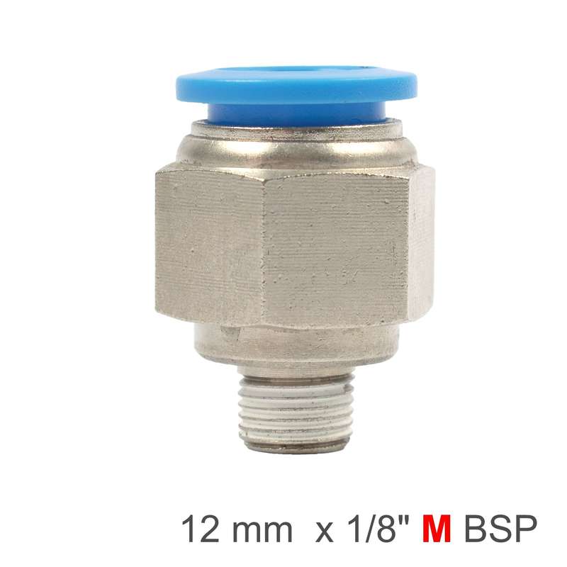 Pu hose fitting straight stud 12mm-1/8 m