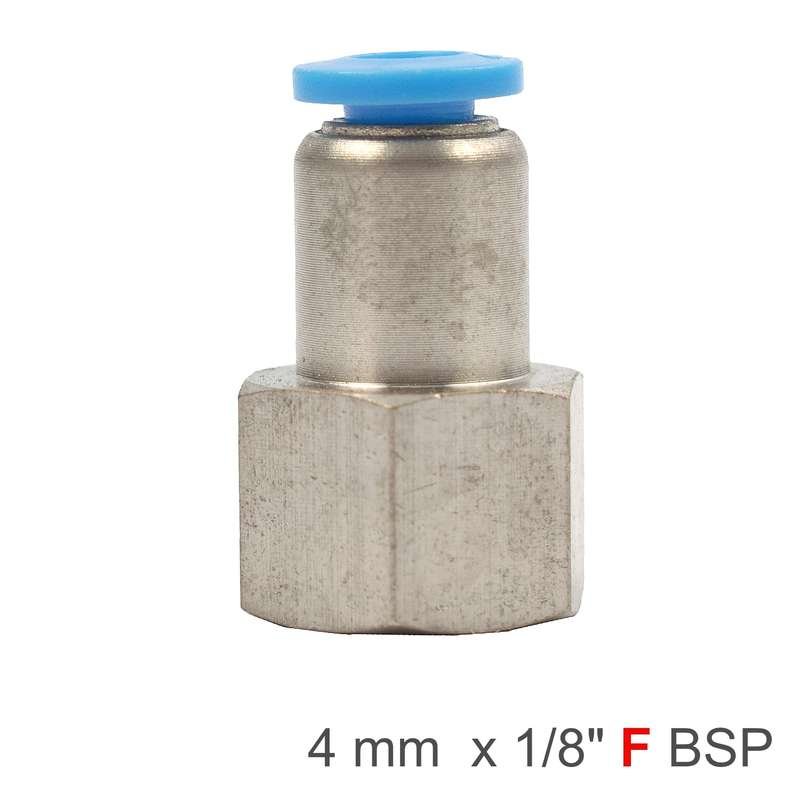 Pu hose fitting straight stud 4mm-1/8 f