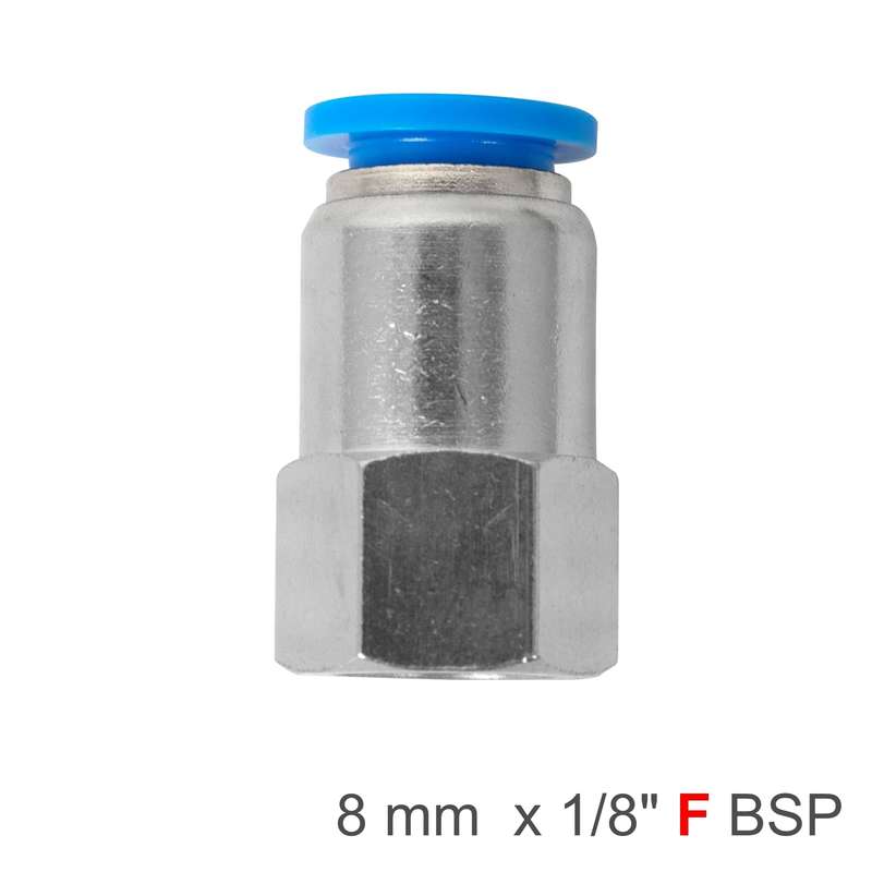 Pu hose fitting straight stud 8mm-1/8 f
