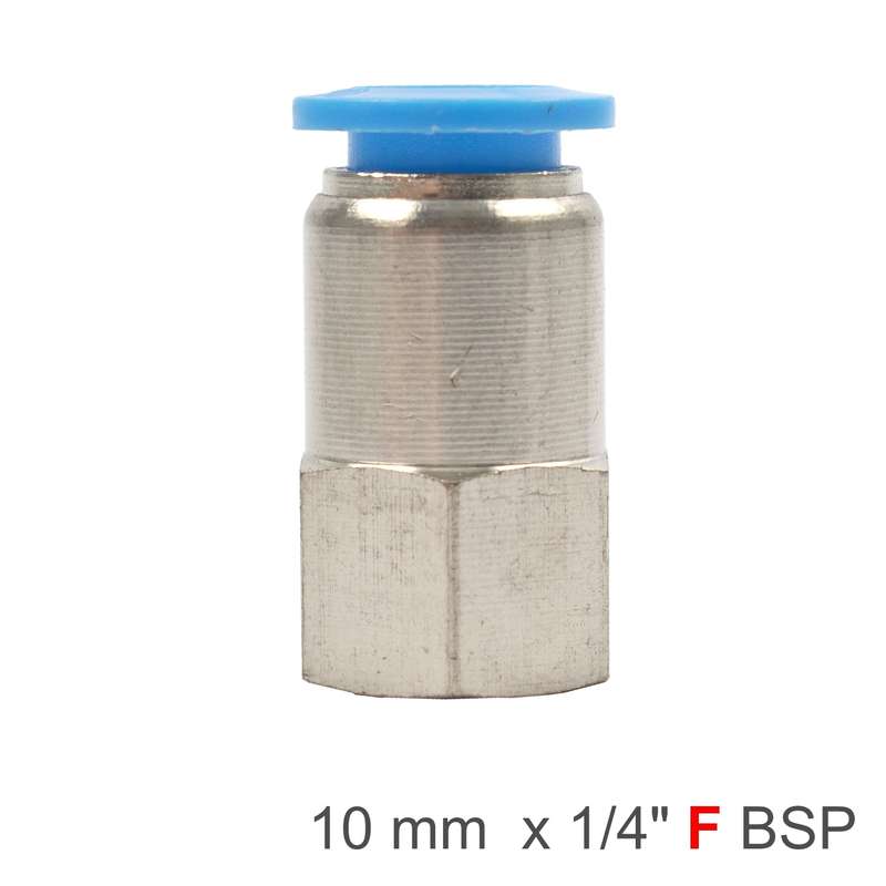 Pu hose fitting straight stud 10mm-1/4 f