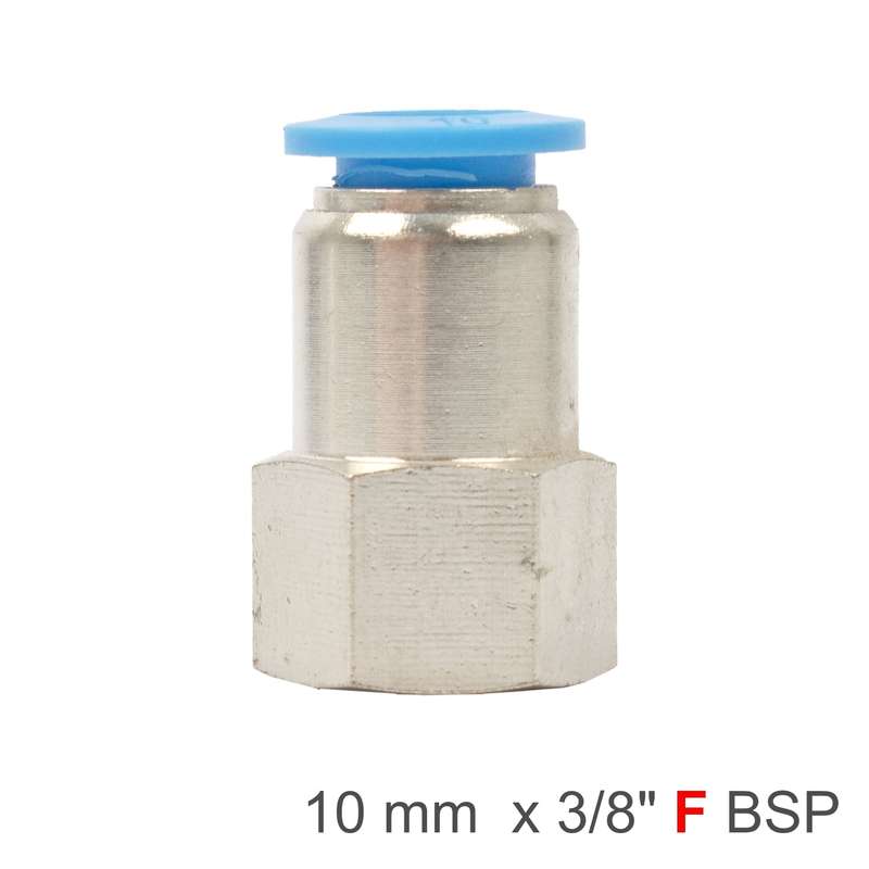 Pu hose fitting straight stud 10mm-3/8 f