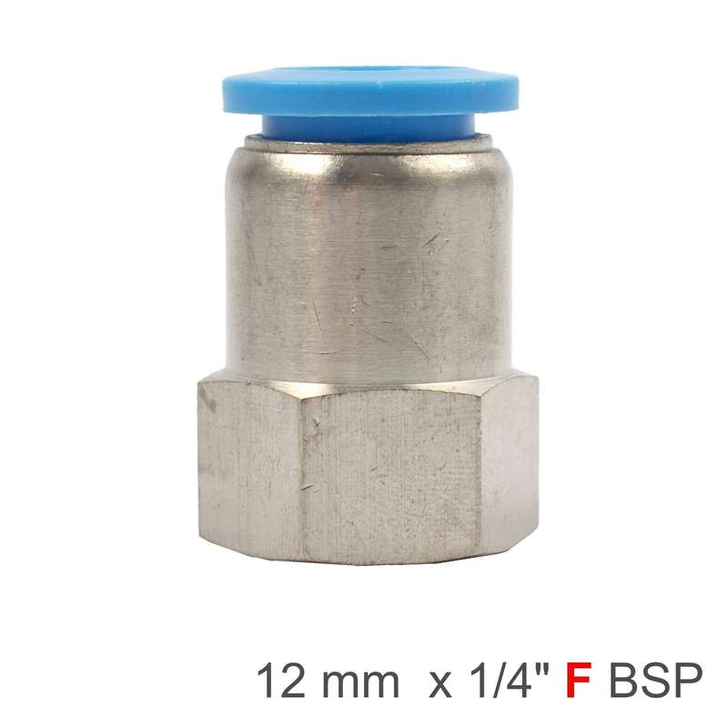 Pu hose fitting straight stud 12mm-1/4 f