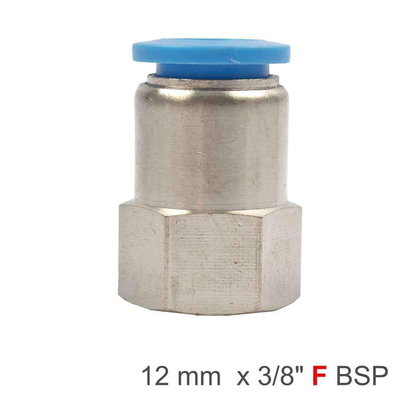 Pu hose fitting straight stud 12mm-3/8 f