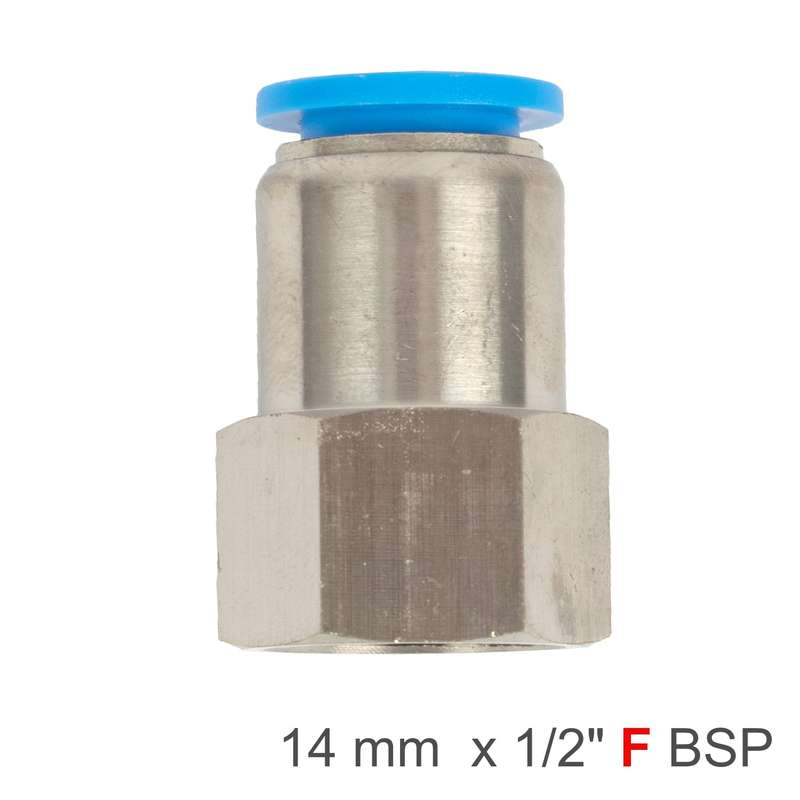 Pu hose fitting straight stud 14mm-1/2 f