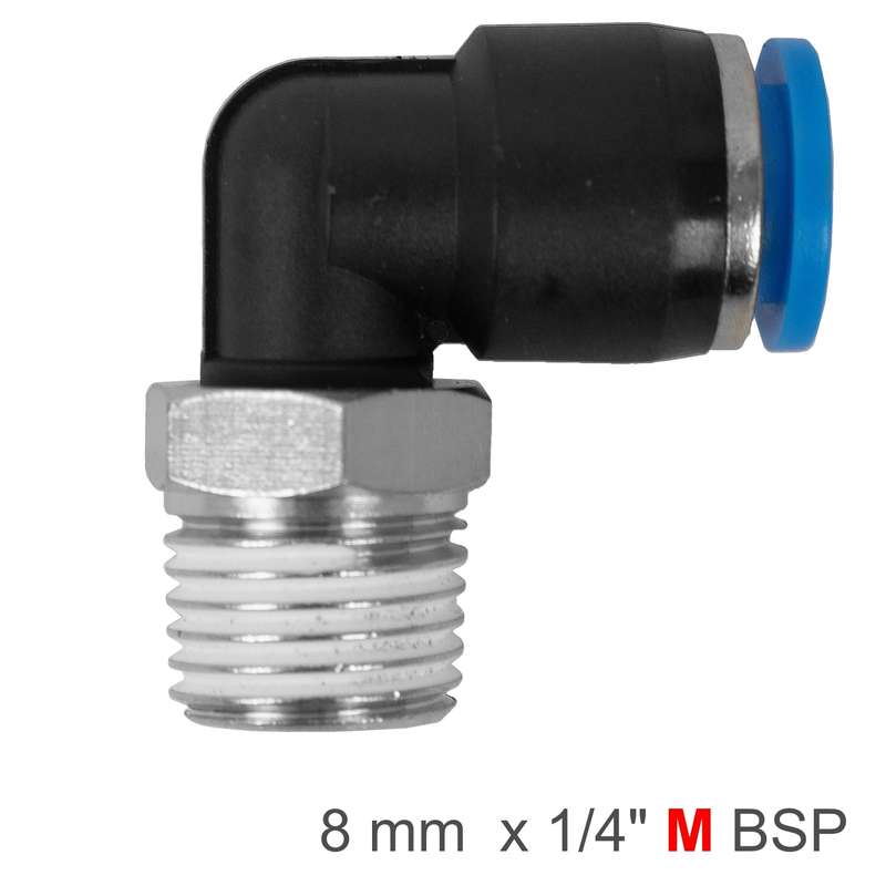 Elbow 8mm-1/4 m pu hose fitting